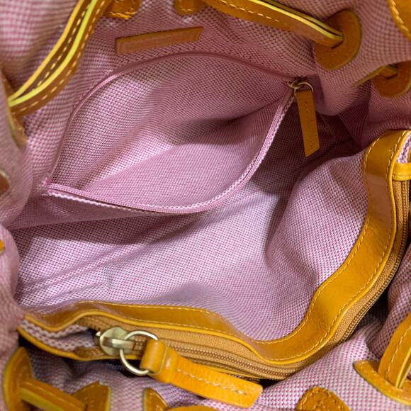 DOONEY & BOURKE Vintage Orange Yellow Small Patent Leather CHIARA D/S Satchel - Picture 12 of 16